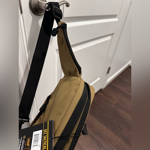 Highland Tactical EXPO Molle Webbing Crossbody Bag Adjustable Sling Bag - Tan - Picture 6 of 14